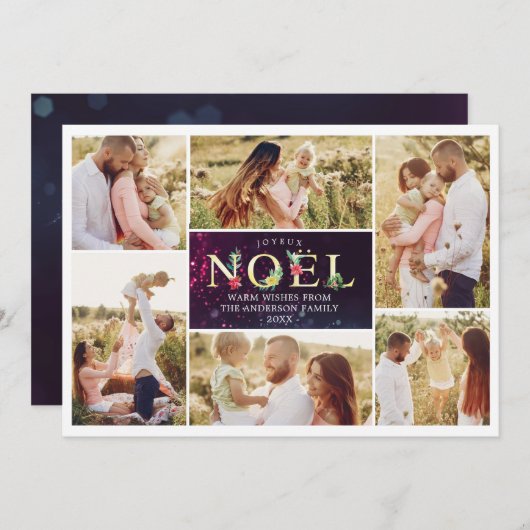 Joyeux Weihnachten French Modern Christmas Fotos C (Vorne/Hinten)