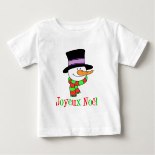 Joyeux Weihnachten French Snowman Baby T-shirt