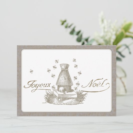 Joyeux Weihnachten Frohe Weihnachten Französische (Stehend Vorderseite)