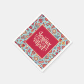 Joyeux Weihnachten Frohe Weihnachtsfritte Muster Serviette (Ecke)