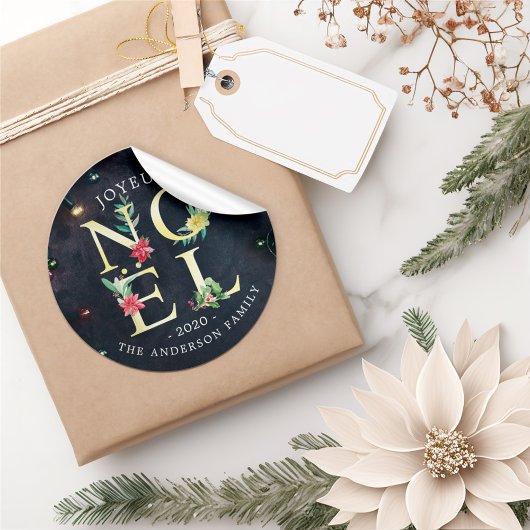 Joyeux Weihnachten Frohe Weihnachtswünsche Neues J Runder Aufkleber