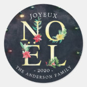 Joyeux Weihnachten Frohe Weihnachtswünsche Neues J Runder Aufkleber (Vorderseite)