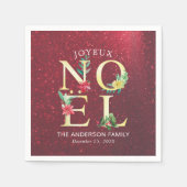 Joyeux Weihnachten Frohe Weihnachtswünsche Neues J Serviette (Vorderseite)