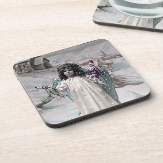 Joyeux Weihnachten Getränkeuntersetzer (Linke Seite)