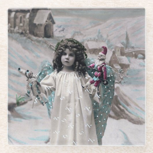 Joyeux Weihnachten Glasuntersetzer (Vorderseite)