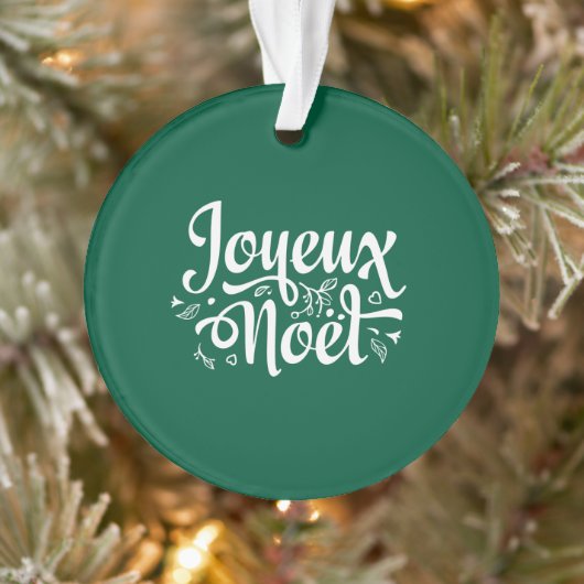 Joyeux Weihnachten Green Ornament (Baum)
