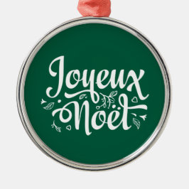 Joyeux Weihnachten Green Ornament Aus Metall