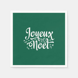 Joyeux Weihnachten Green Serviette