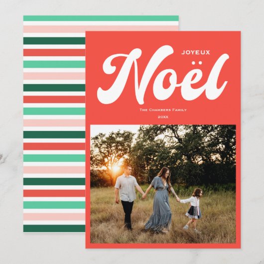 Joyeux Weihnachten Helles Foto Rot (Vorne/Hinten)