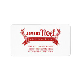 Joyeux Weihnachten Holiday Address Labels / Red Adressaufkleber