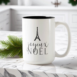 Joyeux Weihnachten   Holiday Eiffel Tower Zweifarbige Tasse
