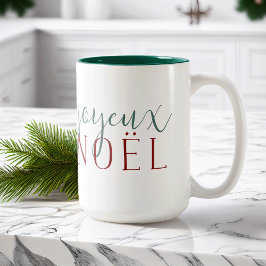 Joyeux Weihnachten Holiday Zweifarbige Tasse