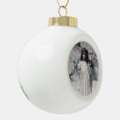 Joyeux Weihnachten Keramik Kugel-Ornament (Links)