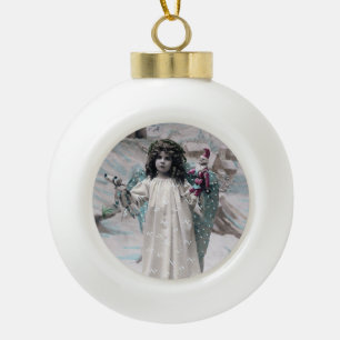 Joyeux Weihnachten Keramik Kugel-Ornament