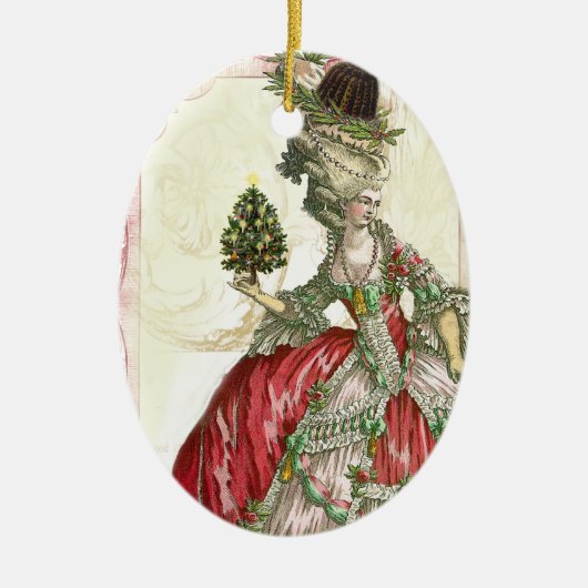 Joyeux Weihnachten Keramikornament (Vorne)
