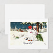 Joyeux Weihnachten Kinder Xmas Karte (Vorne/Hinten)