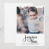 Joyeux Weihnachten Minimalistisch Script Family Fo (Vorne/Hinten)
