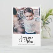 Joyeux Weihnachten Minimalistisch Script Family Fo (Stehend Vorderseite)