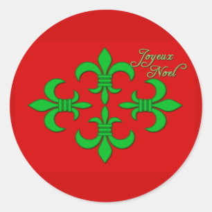 Joyeux Weihnachten mit Lilie Holiday Cards Runder Aufkleber