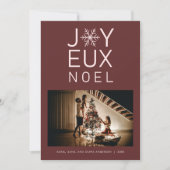 Joyeux Weihnachten Modern Holiday Card Einladung (Vorderseite)