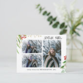 Joyeux Weihnachten Modern Red Gold Berry | Multi-F (Stehend Vorderseite)