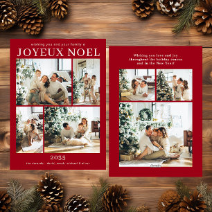 Joyeux Weihnachten Multi Foto Holiday Card