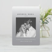 Joyeux Weihnachten Ombre Christmas Foto Card (Stehend Vorderseite)