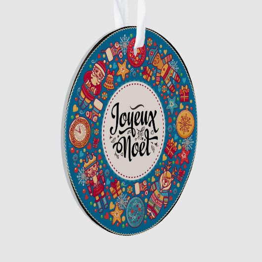 Joyeux Weihnachten Ornament (Vorderseite)