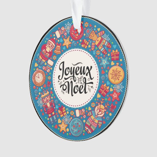 Joyeux Weihnachten Ornament (Vorderseite)