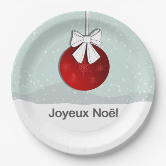 Joyeux Weihnachten Pappteller (Vorderseite)