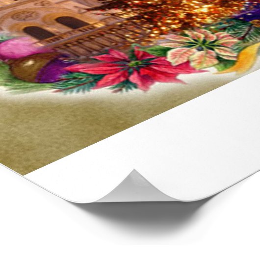 JOYEUX WEIHNACHTEN PARIS XMAS POSTER (Ecke)