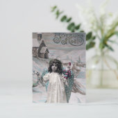 Joyeux Weihnachten Postkarte (Stehend Vorderseite)