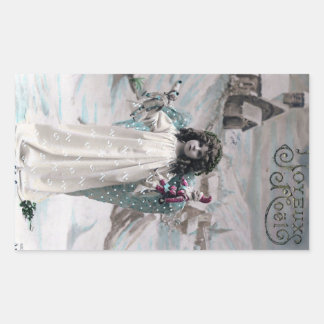 Joyeux Weihnachten Rechteckiger Aufkleber