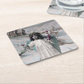 Joyeux Weihnachten Rechteckiger Pappuntersetzer (angewinkelt)