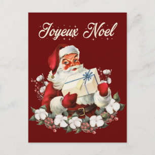 Joyeux Weihnachten Red Christmas Vintag Santa