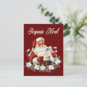 Joyeux Weihnachten Red Christmas Vintag Santa (Stehend Vorderseite)
