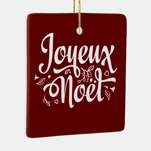 Joyeux Weihnachten Red Keramikornament (Rechts)