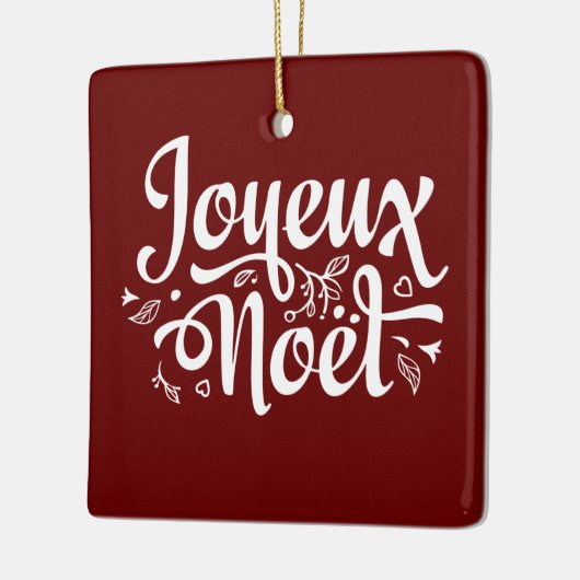 Joyeux Weihnachten Red Keramikornament (Links)