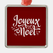 Joyeux Weihnachten Red Ornament Aus Metall (Vorne)