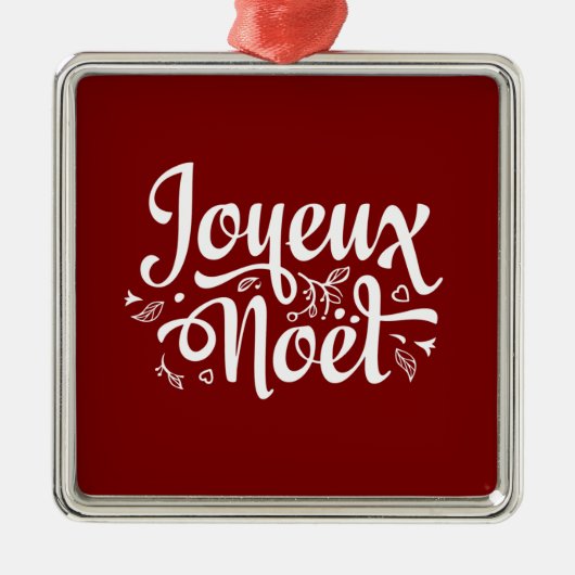 Joyeux Weihnachten Red Ornament Aus Metall (Vorne)