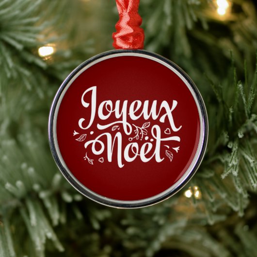 Joyeux Weihnachten Red Ornament Aus Metall (Baum)