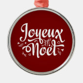 Joyeux Weihnachten Red Ornament Aus Metall (Vorne)