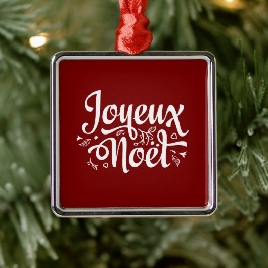 Joyeux Weihnachten Red Ornament Aus Metall (Baum)