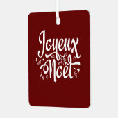 Joyeux Weihnachten Red Ornament Aus Metall (Vorderseite links)