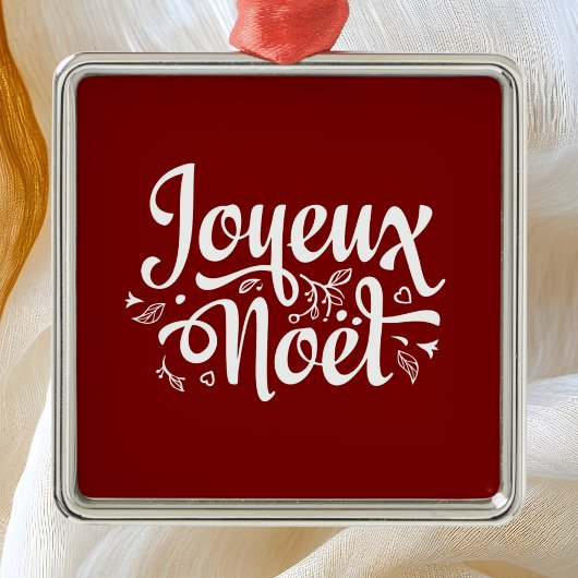 Joyeux Weihnachten Red Ornament Aus Metall