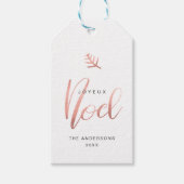 Joyeux Weihnachten Rose Gold Moderner Urlaub Minim Geschenkanhänger (Vorderseite)