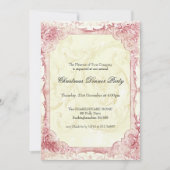 Joyeux Weihnachten rouge Festive Einladung (Vorderseite)