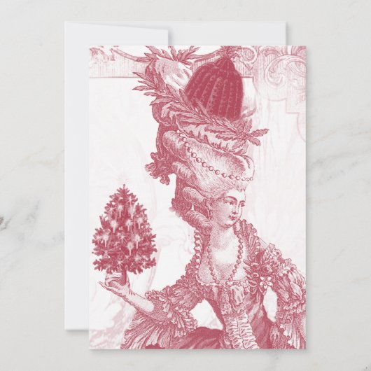 Joyeux Weihnachten rouge Festive Einladung (Rückseite)