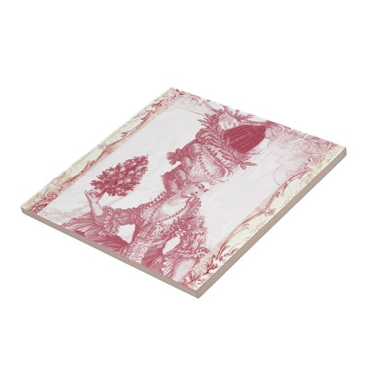 Joyeux-Weihnachten (rouge) Fliese (Seite)