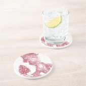 Joyeux-Weihnachten (rouge) Sandstein Untersetzer (Seite)